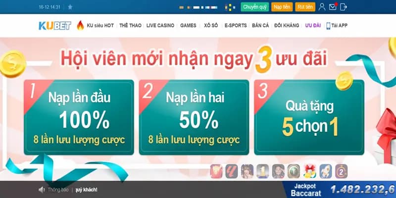 Sảnh cược liên tục đưa ra các ưu đãi siêu khủng để hội viên nâng cao cơ hội nhận thưởng từ Kubet
