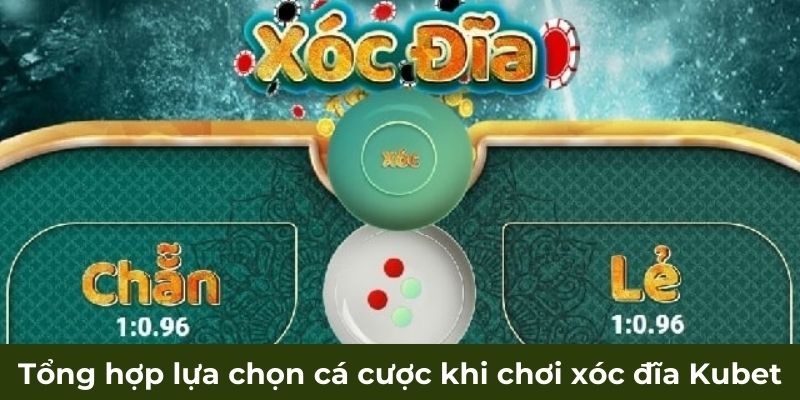 Tổng hợp lựa chọn cá cược khi chơi xóc đĩa Kubet